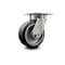 Service Caster 5 Inch Kingpinless Rubber on Aluminum Wheel Swivel Top Plate Caster SCC SCC-KP30S520-RAR - alternate 1